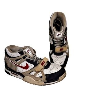 Nike Air Trainer III Retro High Top Sneakers White Black Red Mens Size 11.5